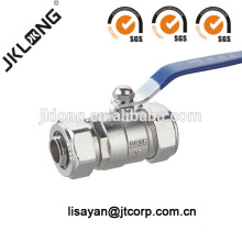 274 Nickel plated Brass ball valve with compression end